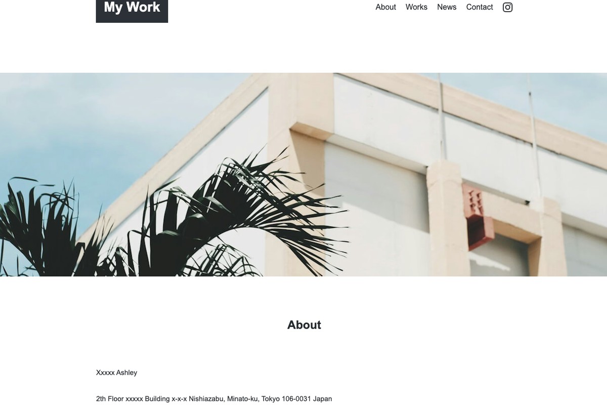 制作例：ポートフォリオサイト